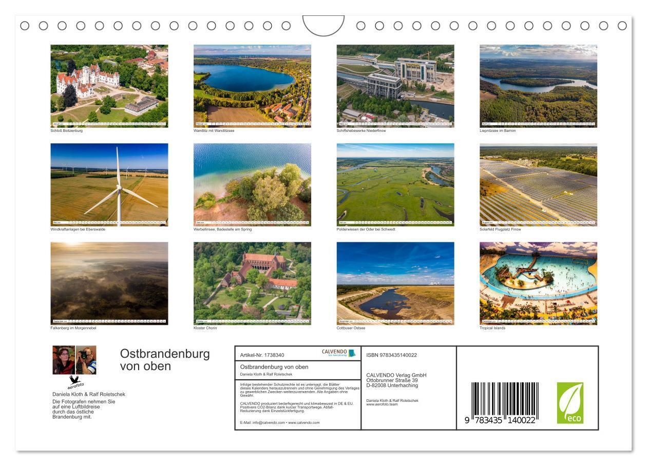 Bild: 9783435140022 | Ostbrandenburg von oben (Wandkalender 2025 DIN A4 quer), CALVENDO...