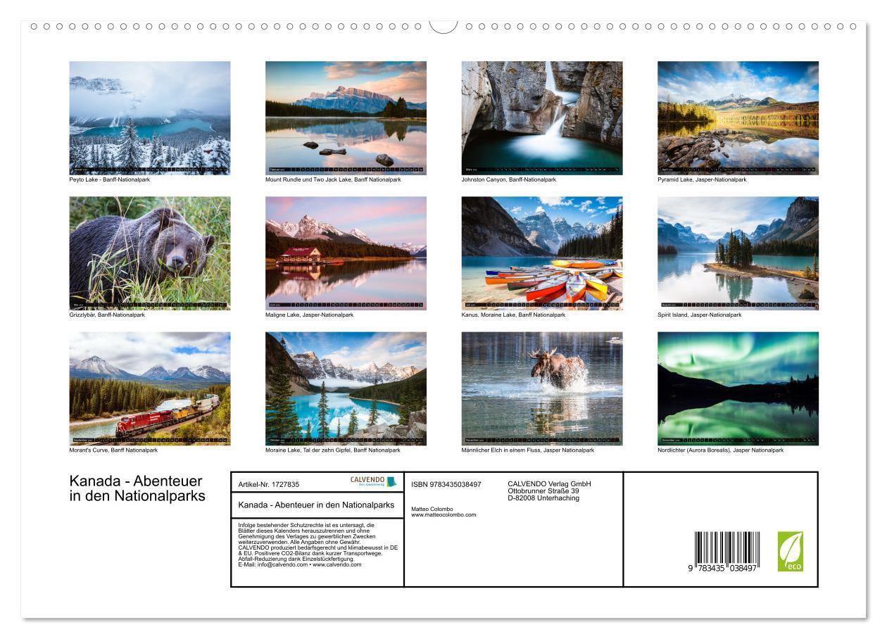 Bild: 9783435038497 | Kanada - Abenteuer in den Nationalparks (Wandkalender 2025 DIN A2...