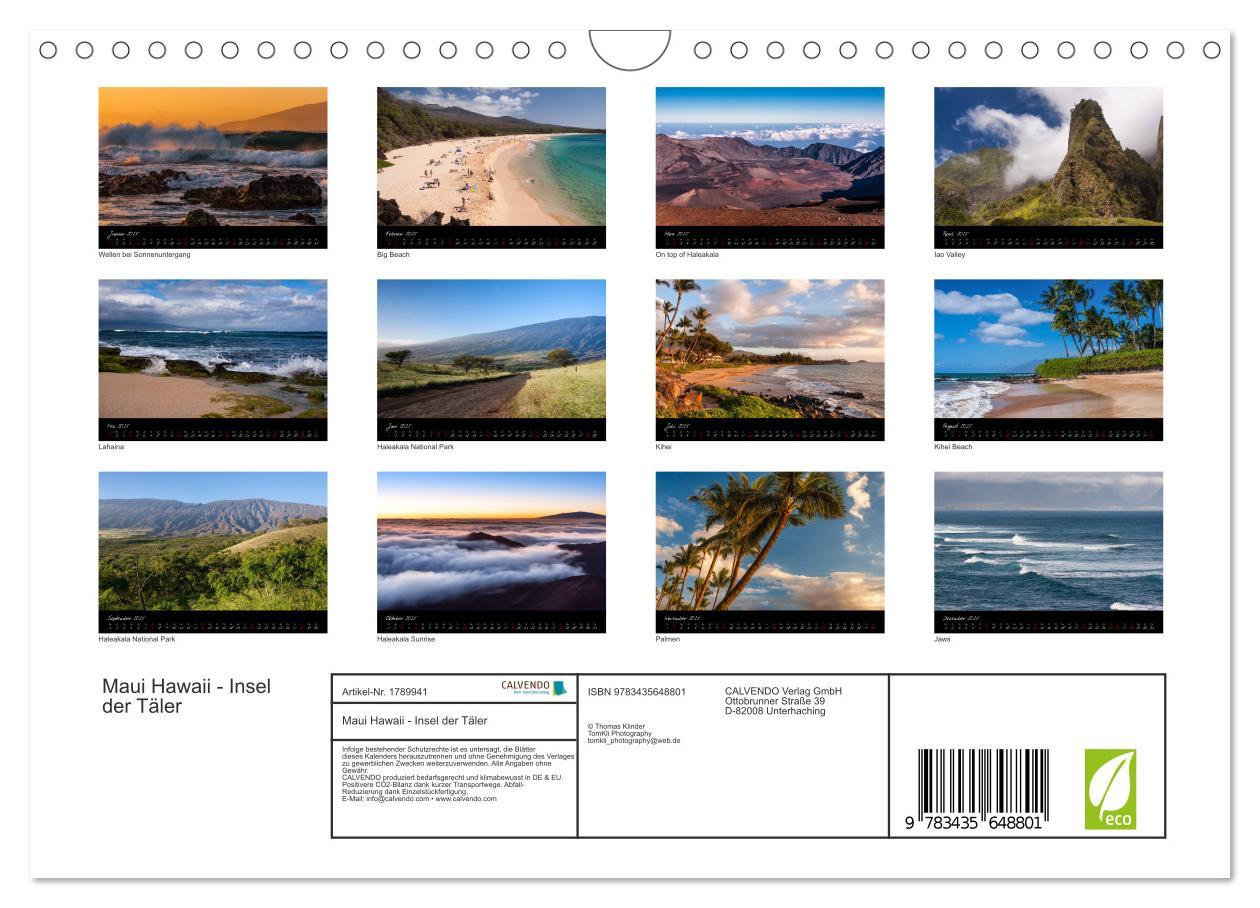 Bild: 9783435648801 | Maui Hawaii - Insel der Täler (Wandkalender 2025 DIN A4 quer),...