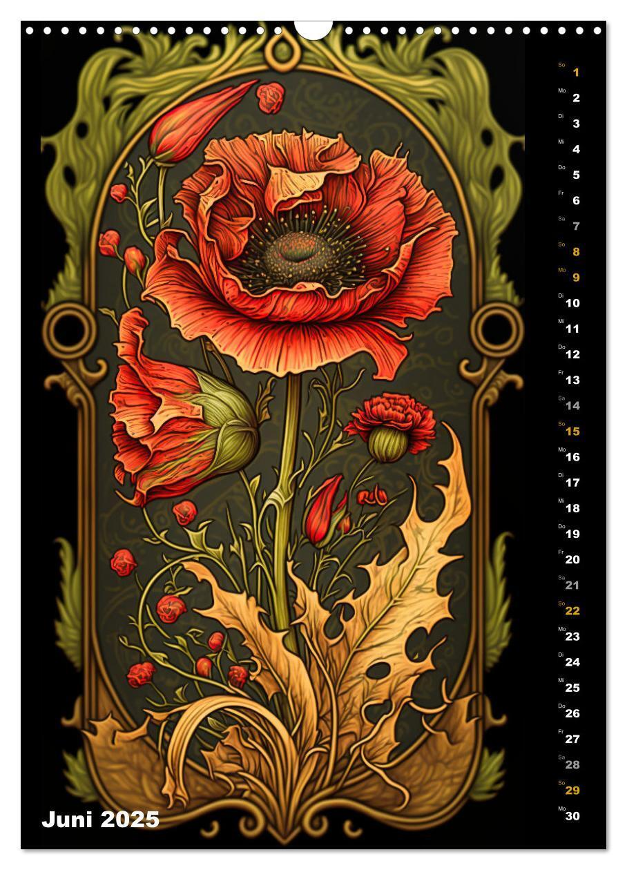 Bild: 9783435873418 | Jugendstil Blumen (Wandkalender 2025 DIN A3 hoch), CALVENDO...