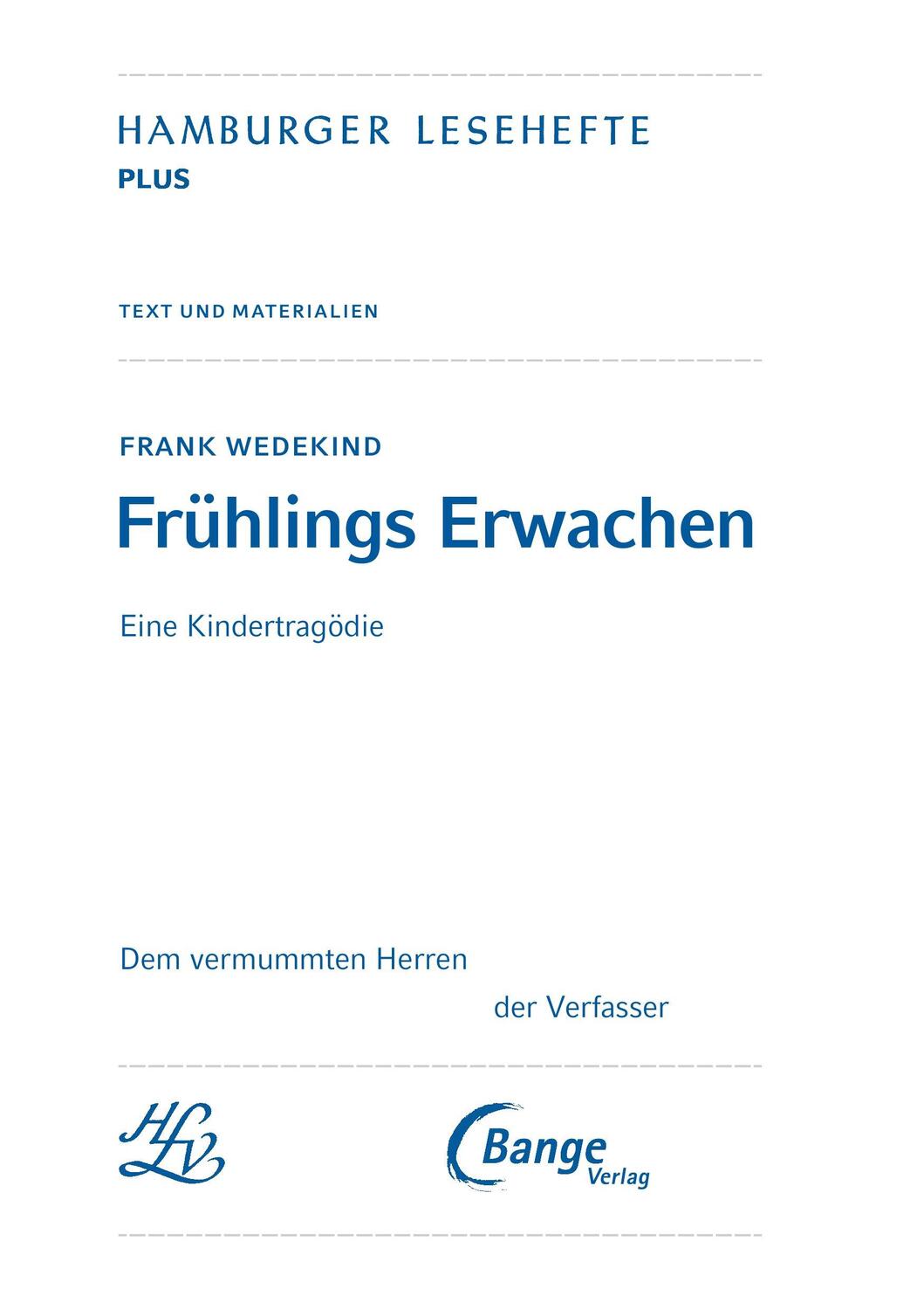 Bild: 9783804425798 | Frühlings Erwachen. | Hamburger Leseheft plus Königs Materialien