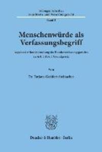 Cover: 9783428068739 | Menschenwürde als Verfassungsbegriff. | Tatjana Geddert-Steinacher