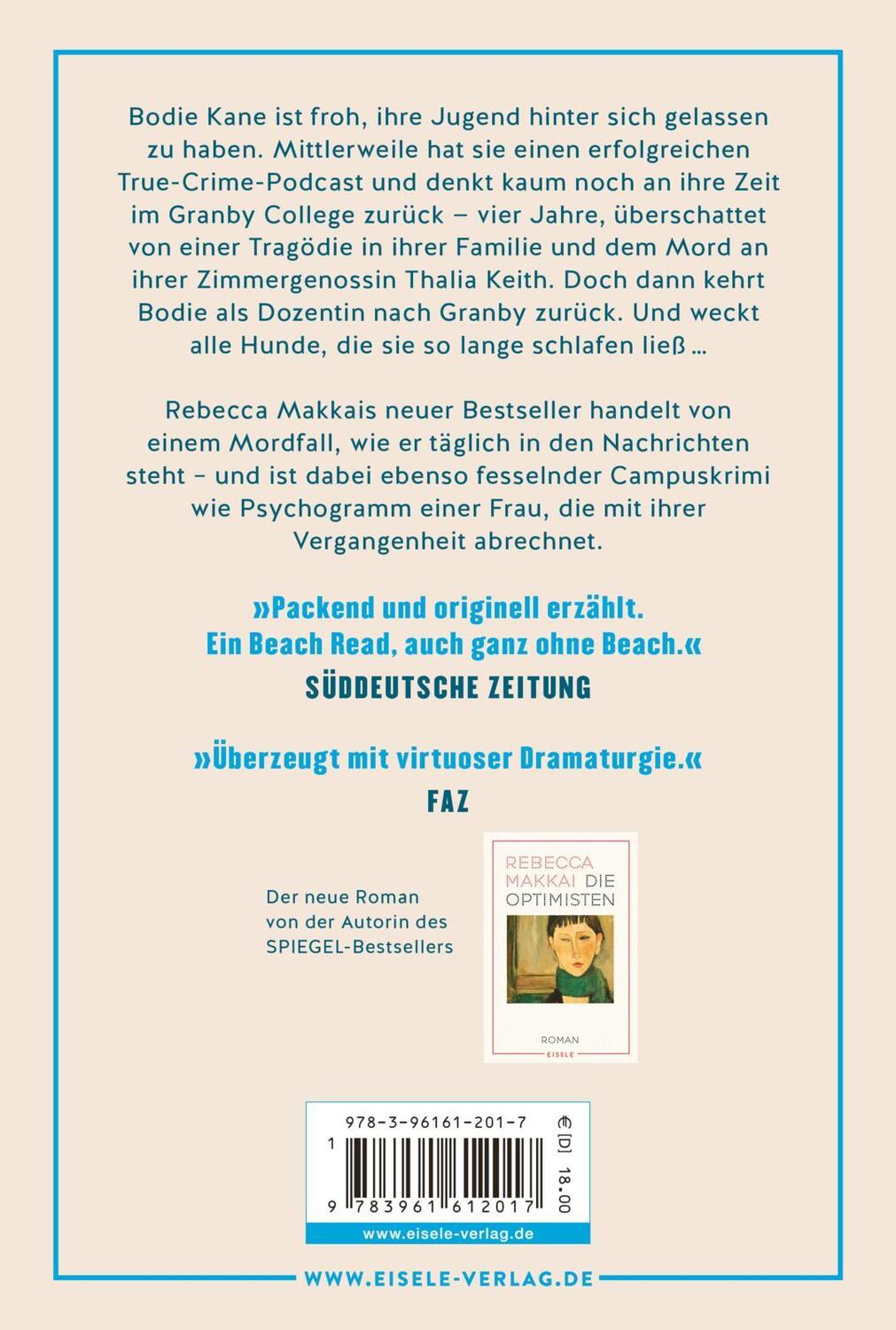 Rückseite: 9783961612017 | Ich hätte da ein paar Fragen an Sie | Rebecca Makkai | Taschenbuch