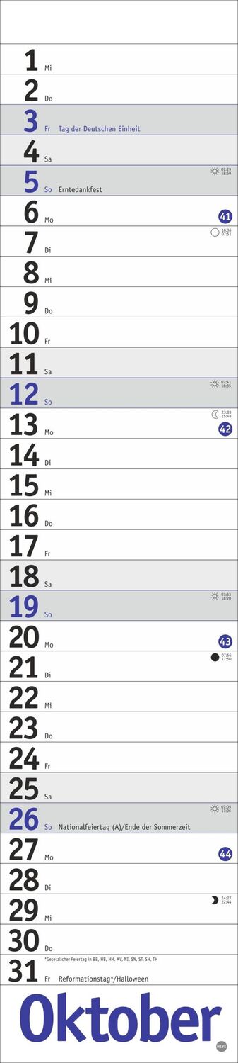 Bild: 9783756406333 | Langplaner, blau 2025 | Heye | Kalender | Bürokalender Heye | 13 S.