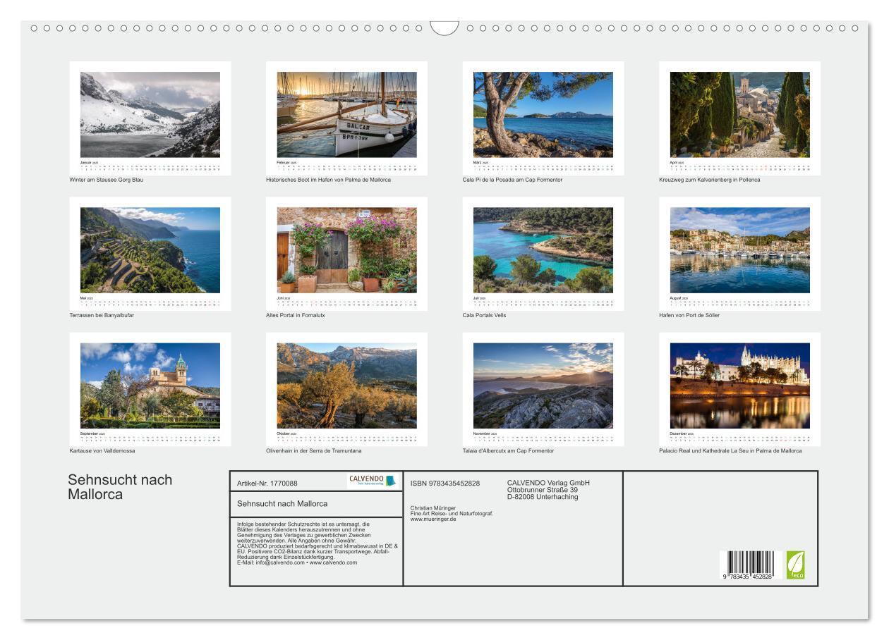 Bild: 9783435452828 | Sehnsucht nach Mallorca (Wandkalender 2025 DIN A2 quer), CALVENDO...