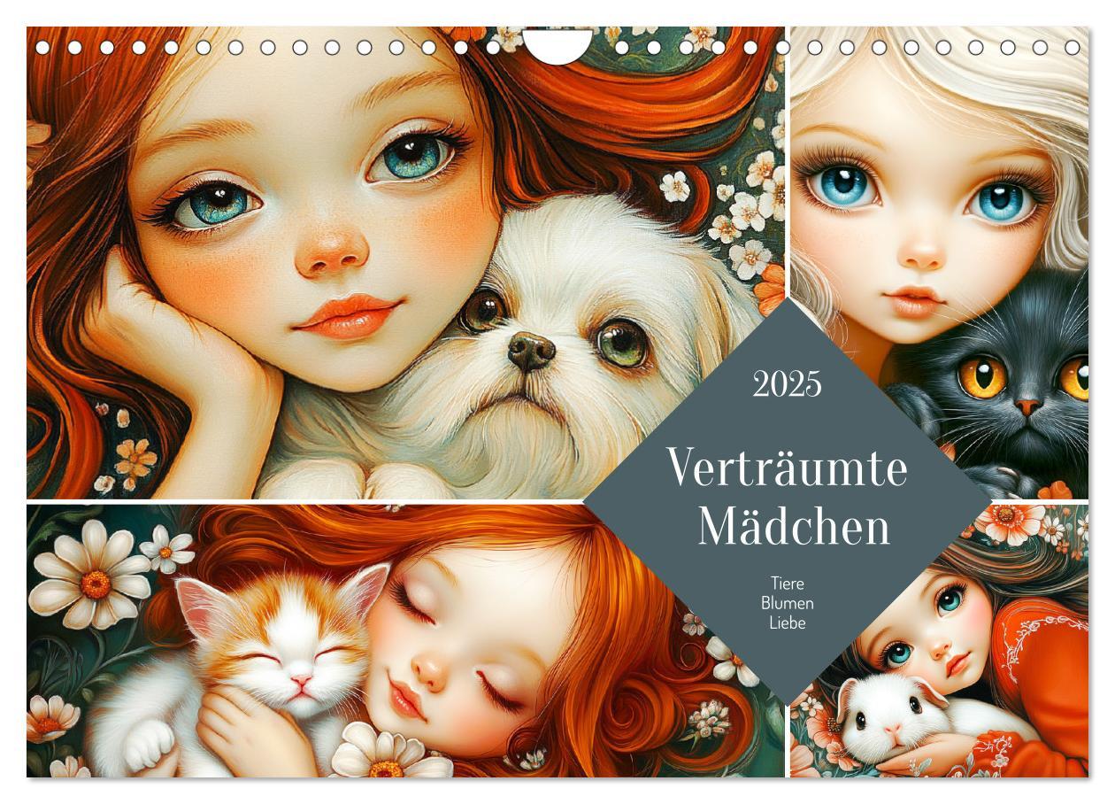 Cover: 9783457218006 | Verträumte Mädchen. Tiere, Blumen, Liebe. (Wandkalender 2025 DIN A4...