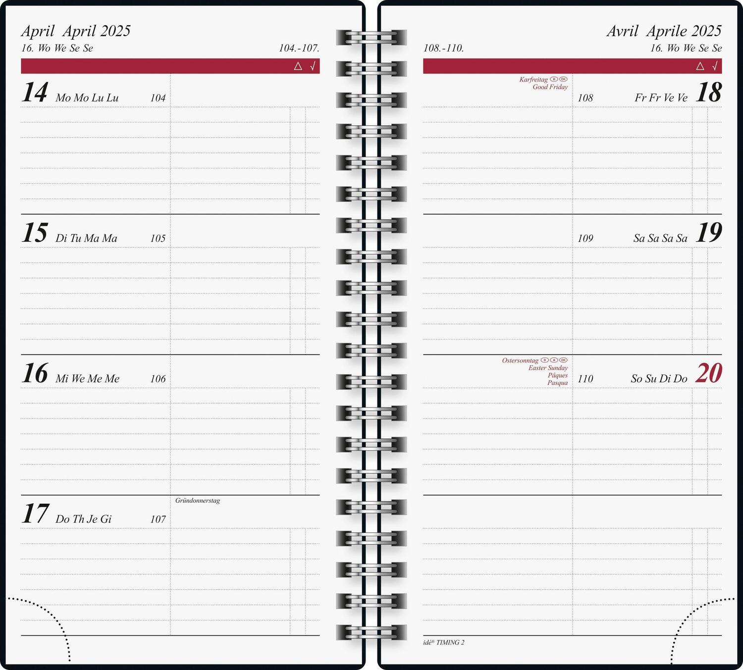 Bild: 4003273783881 | rido/idé 7014104905 Taschenkalender Modell Timing 2 (2025) 2 Seiten...