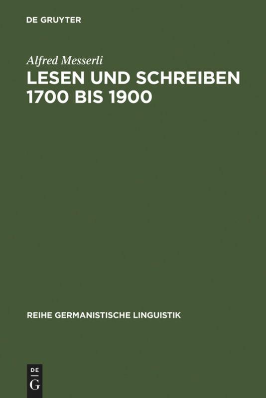 Cover: 9783484312296 | Lesen und Schreiben 1700 bis 1900 | Alfred Messerli | Buch | IX | 2002