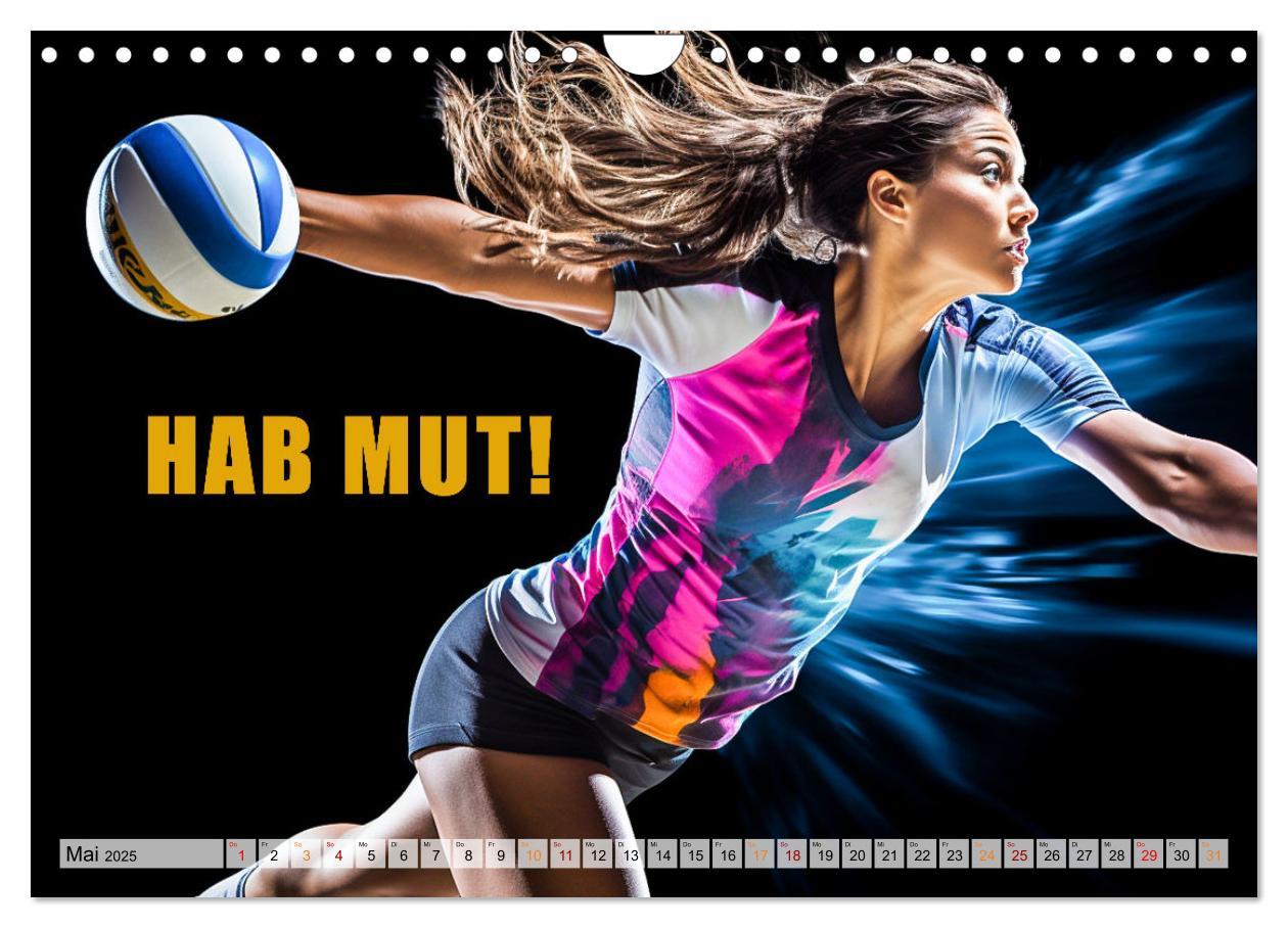 Bild: 9783383845765 | Volleyball und Motivation (Wandkalender 2025 DIN A4 quer), CALVENDO...