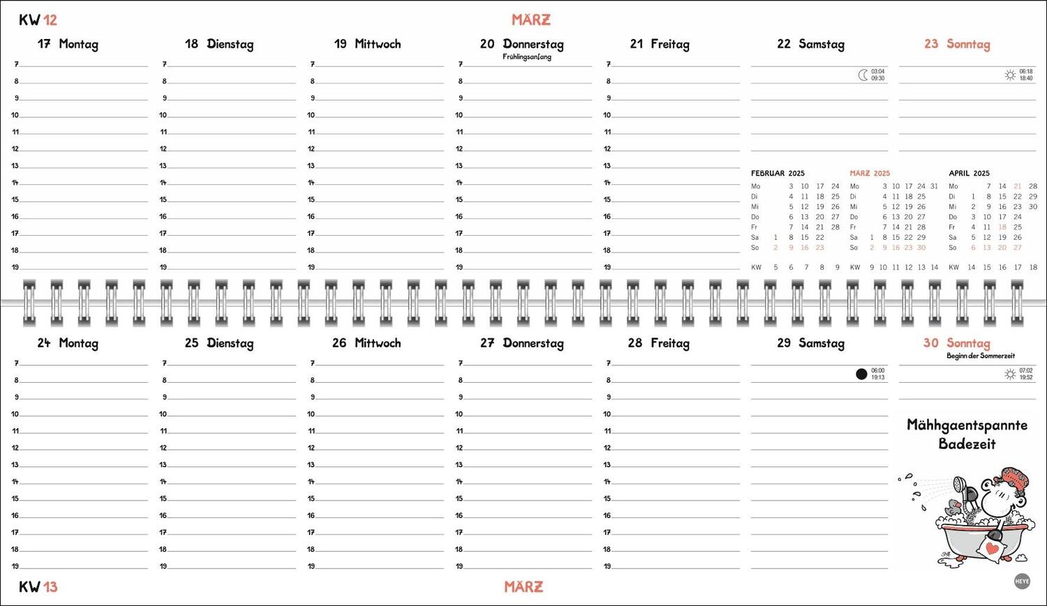 Bild: 9783756406531 | sheepworld Wochenquerplaner 2025 | Heye | Kalender | Spiralbindung