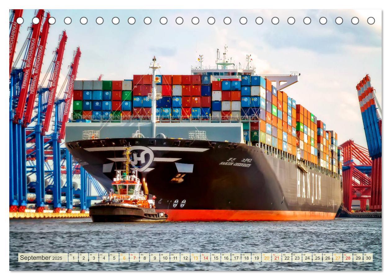 Bild: 9783435382132 | Containerschiffe auf der Elbe (Tischkalender 2025 DIN A5 quer),...