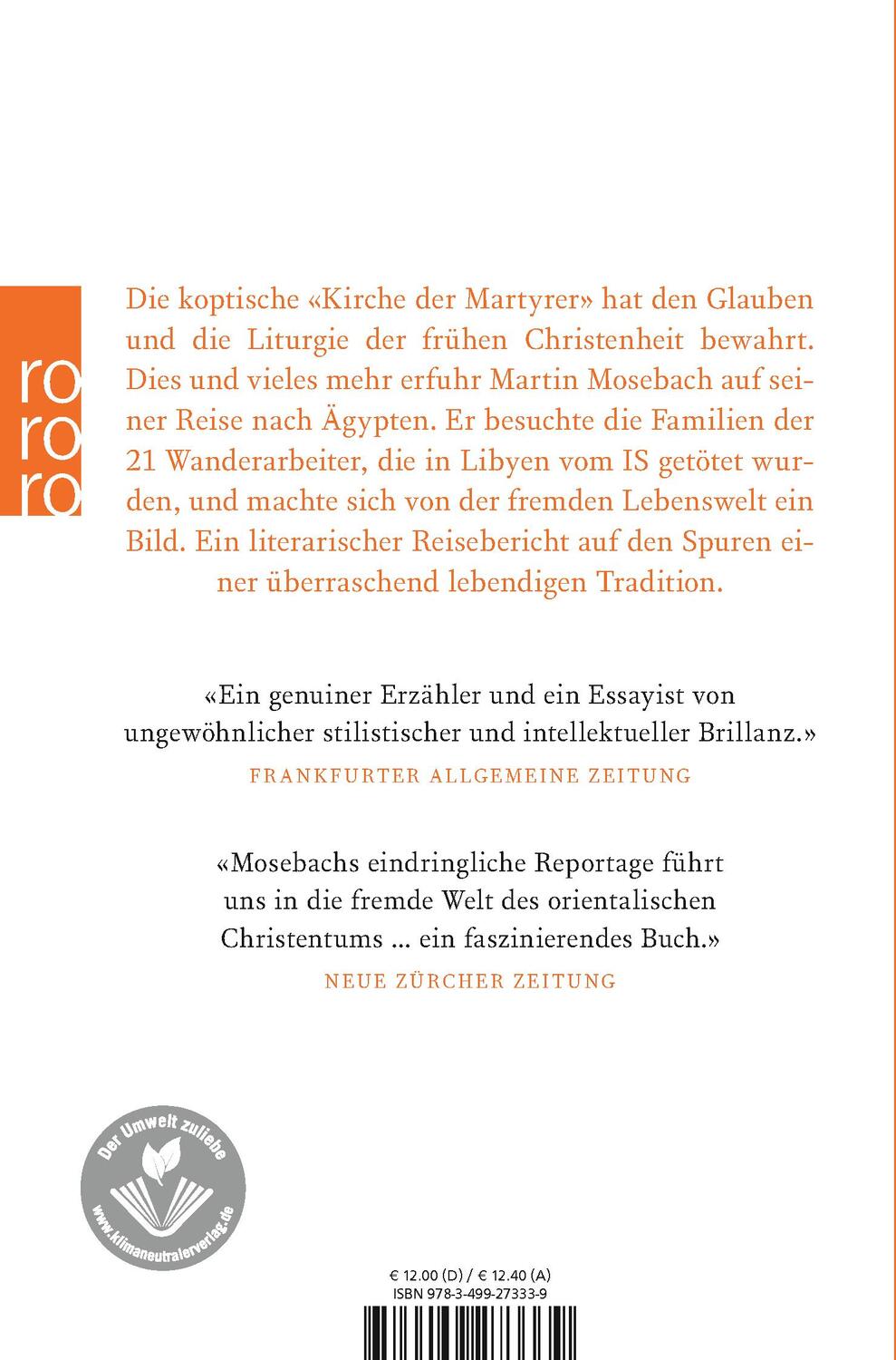 Rückseite: 9783499273339 | Die 21 | Eine Reise ins Land der koptischen Martyrer | Martin Mosebach