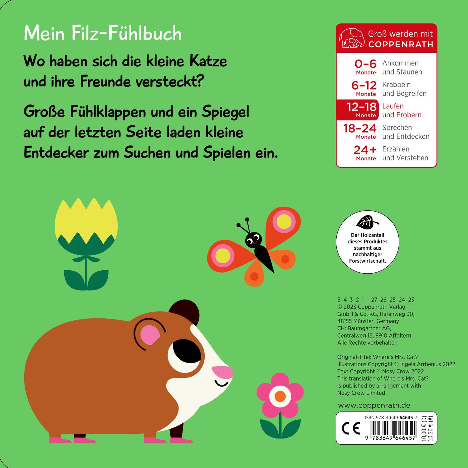 Rückseite: 9783649646457 | Mein Filz-Fühlbuch: Kuckuck, kleine Katze! | Ingela P. Arrhenius