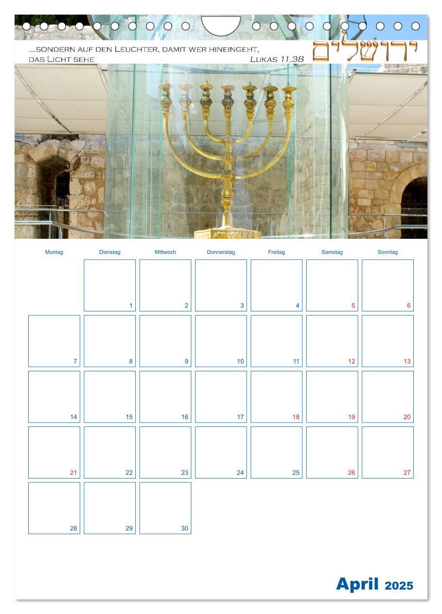 Bild: 9783457026823 | Jerusalem Kalender mit Bibelworten und Planer! (Wandkalender 2025...