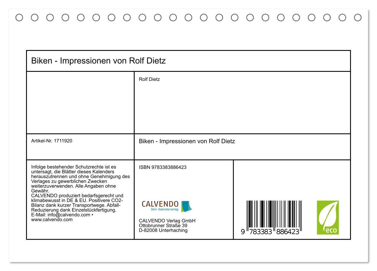 Bild: 9783383886423 | Biken - Impressionen von Rolf Dietz (Tischkalender 2025 DIN A5...