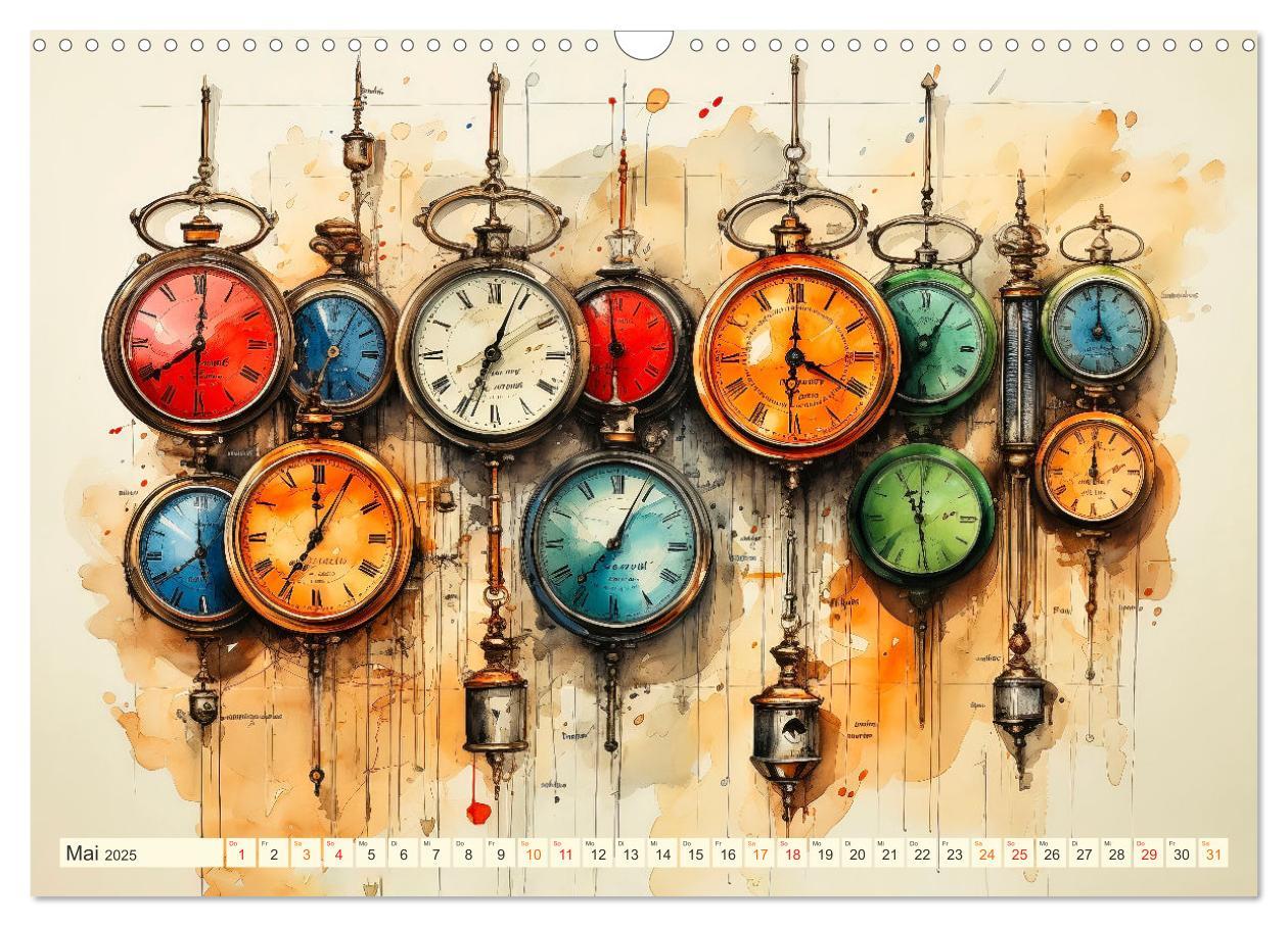 Bild: 9783383877537 | Uhren Uhrzeit (Wandkalender 2025 DIN A3 quer), CALVENDO Monatskalender