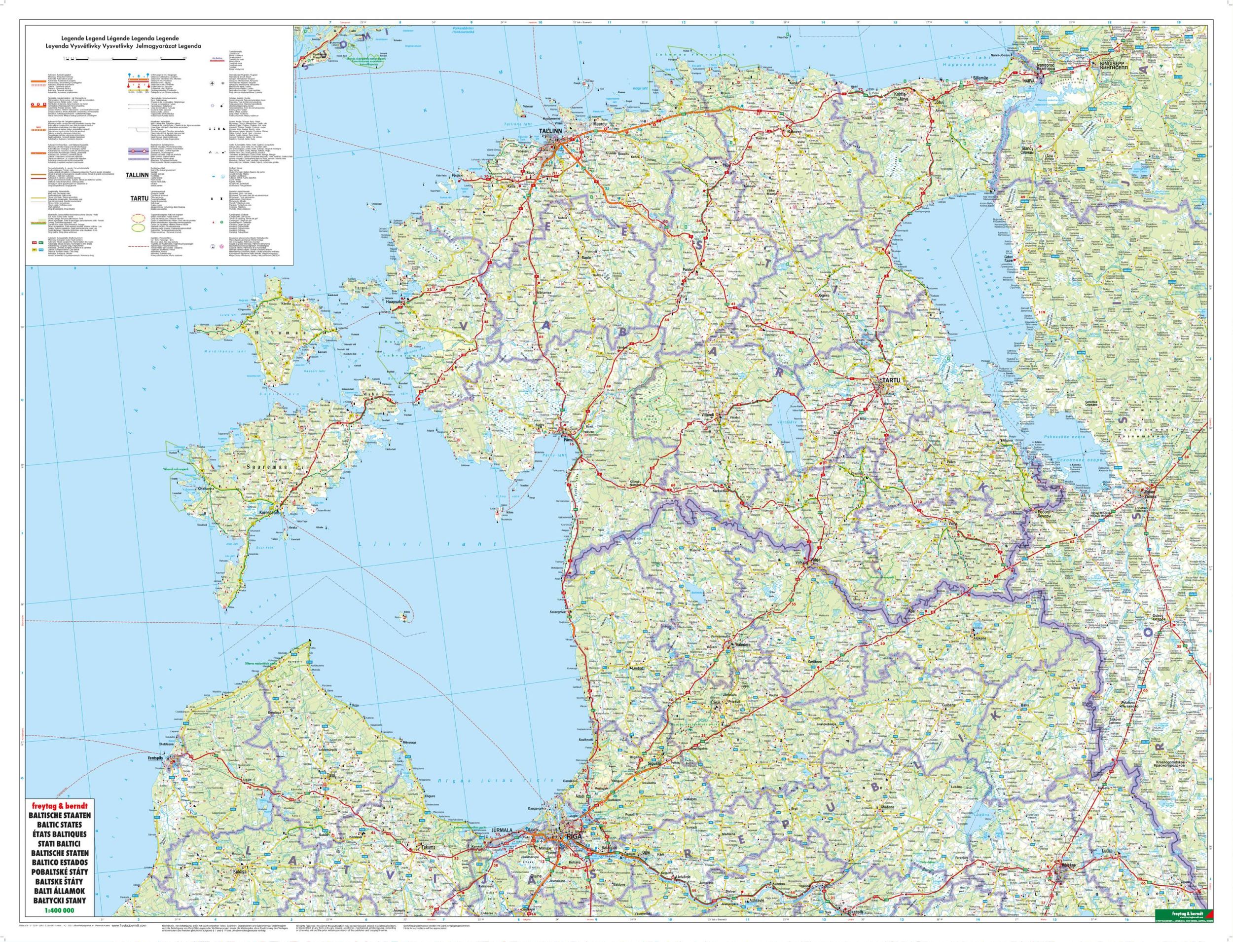 Bild: 9783707905670 | Baltische Staaten / Baltic States 1 : 400 000 Autokarte | berndt