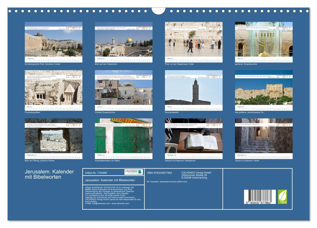 Bild: 9783435677863 | Jerusalem. Kalender mit Bibelworten (Wandkalender 2025 DIN A3...