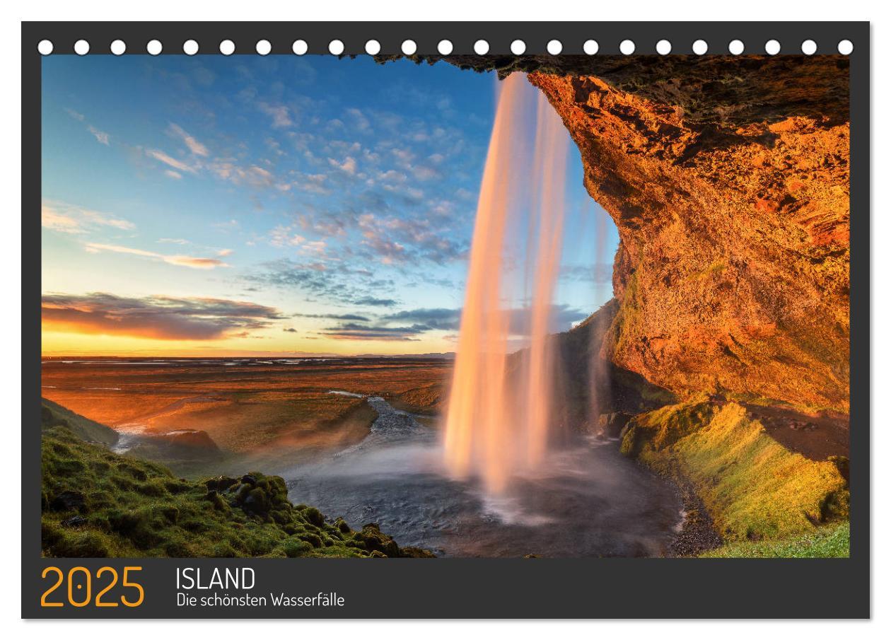 Cover: 9783435112128 | Island - Die schönsten Wasserfälle (Tischkalender 2025 DIN A5...