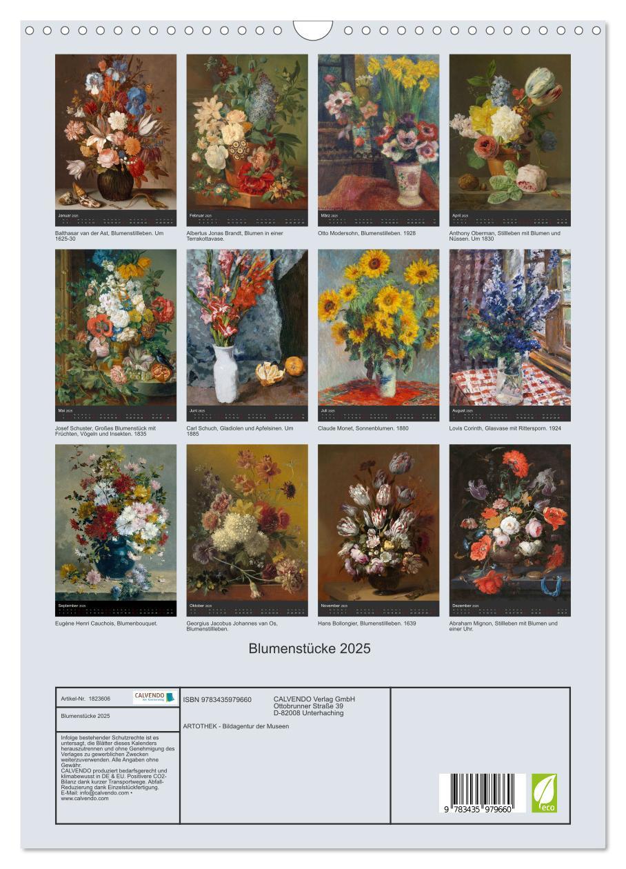 Bild: 9783435979660 | Blumenstücke 2025 (Wandkalender 2025 DIN A3 hoch), CALVENDO...