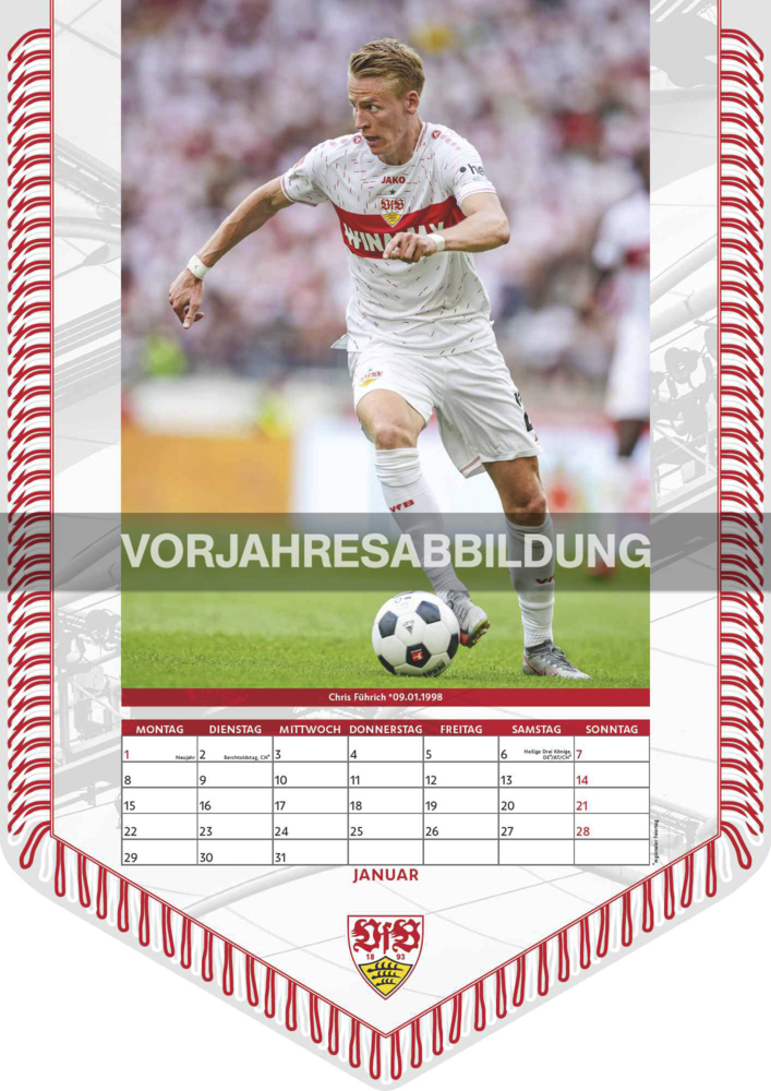 Bild: 4002725994486 | N NEUMANNVERLAGE - VfB Stuttgart 2025 Bannerkalender, 29,7x42cm,...