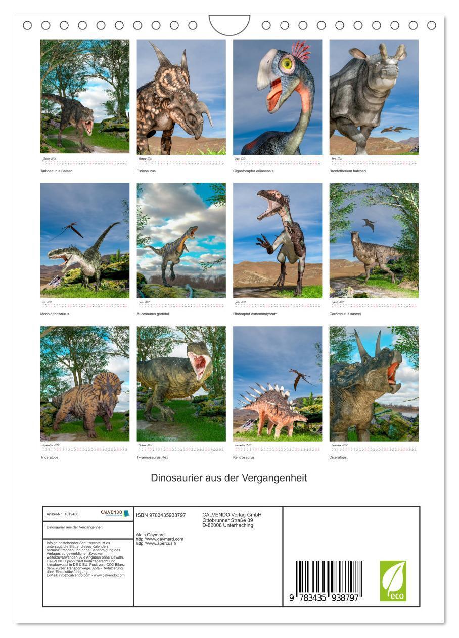 Bild: 9783435938797 | Dinosaurier aus der Vergangenheit (Wandkalender 2025 DIN A4 hoch),...