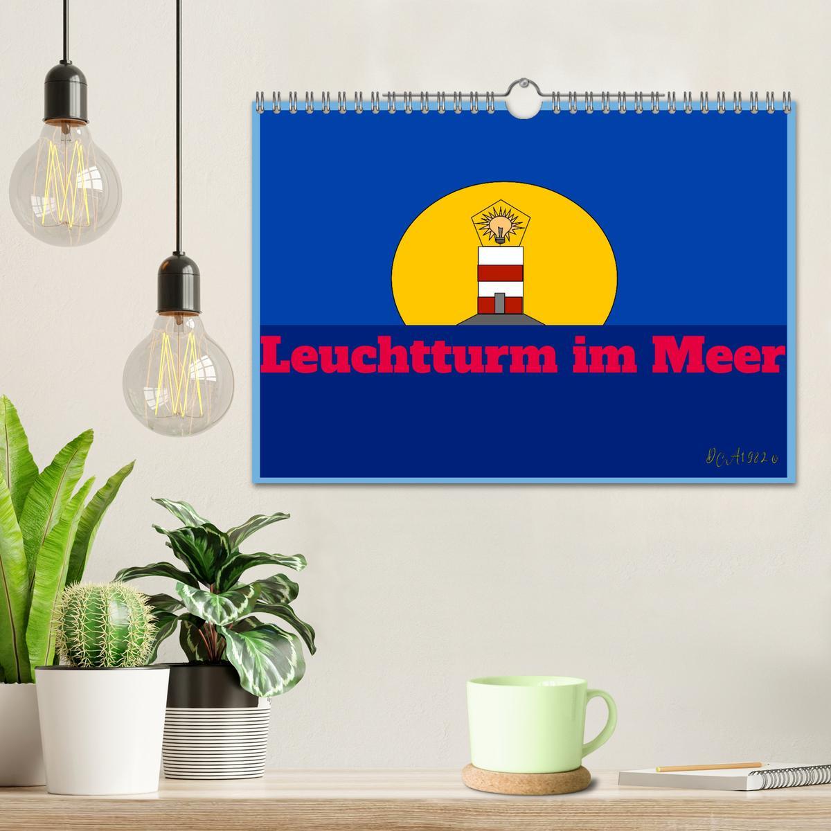 Bild: 9783383853197 | Leuchtturm im Meer (Wandkalender 2025 DIN A4 quer), CALVENDO...