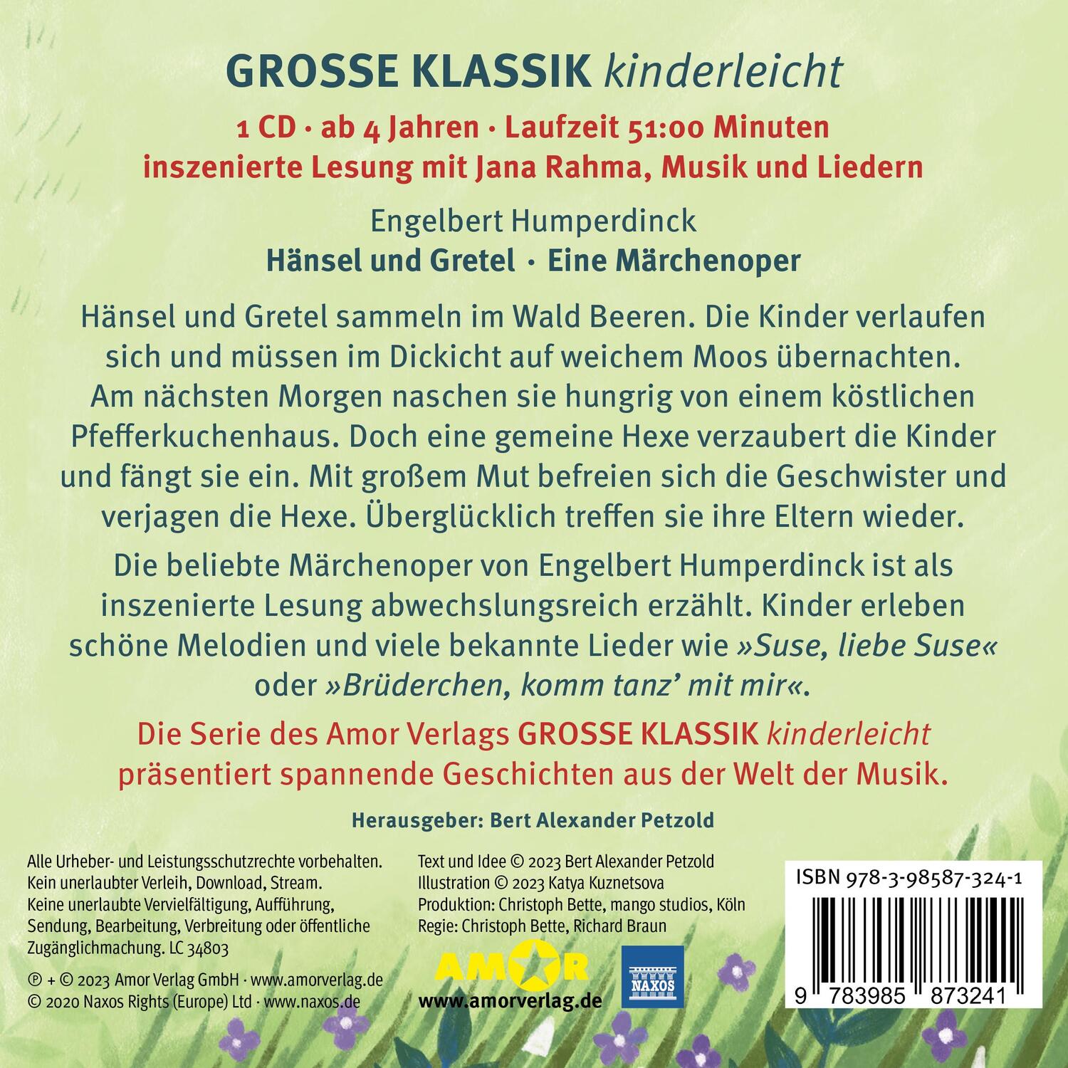 Rückseite: 9783985873241 | Hänsel und Gretel. Eine Märchenoper. | Engelbert Humperdinck (u. a.)