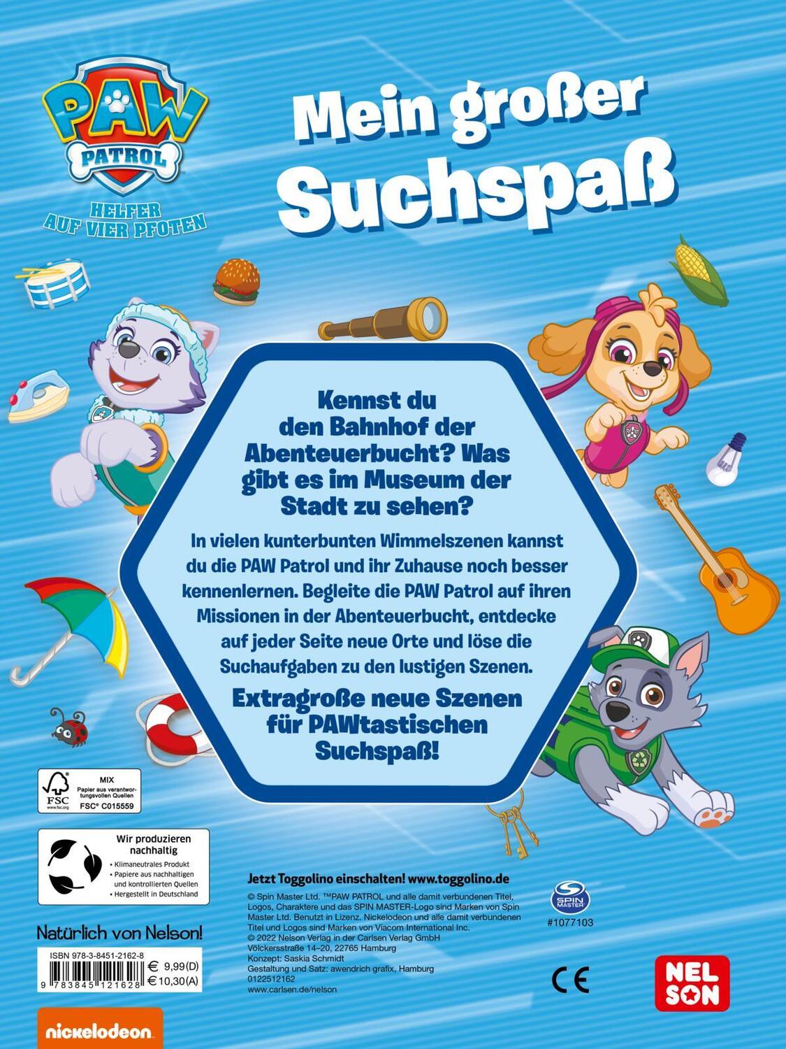 Rückseite: 9783845121628 | PAW Patrol Pappbilderbuch: Mein großer Suchspaß | Buch | PAW Patrol