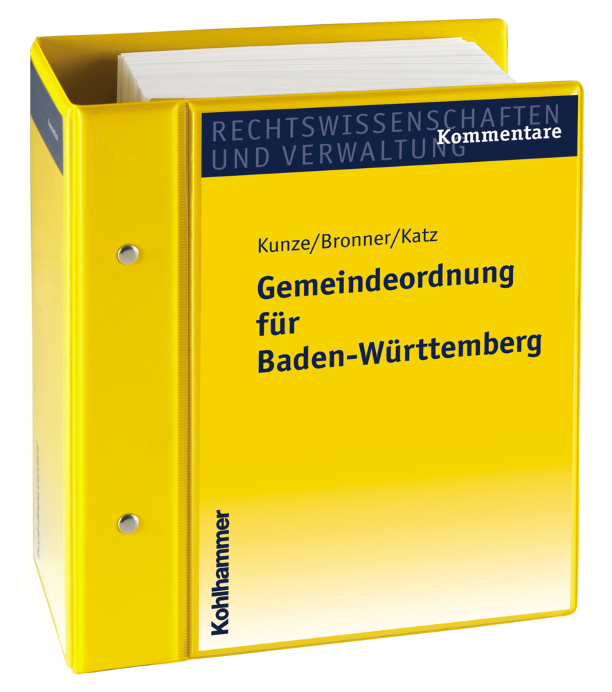 Cover: 9783170176195 | Gemeindeordnung für Baden-Württemberg | Kunze | Buch | 3464 S. | 2014