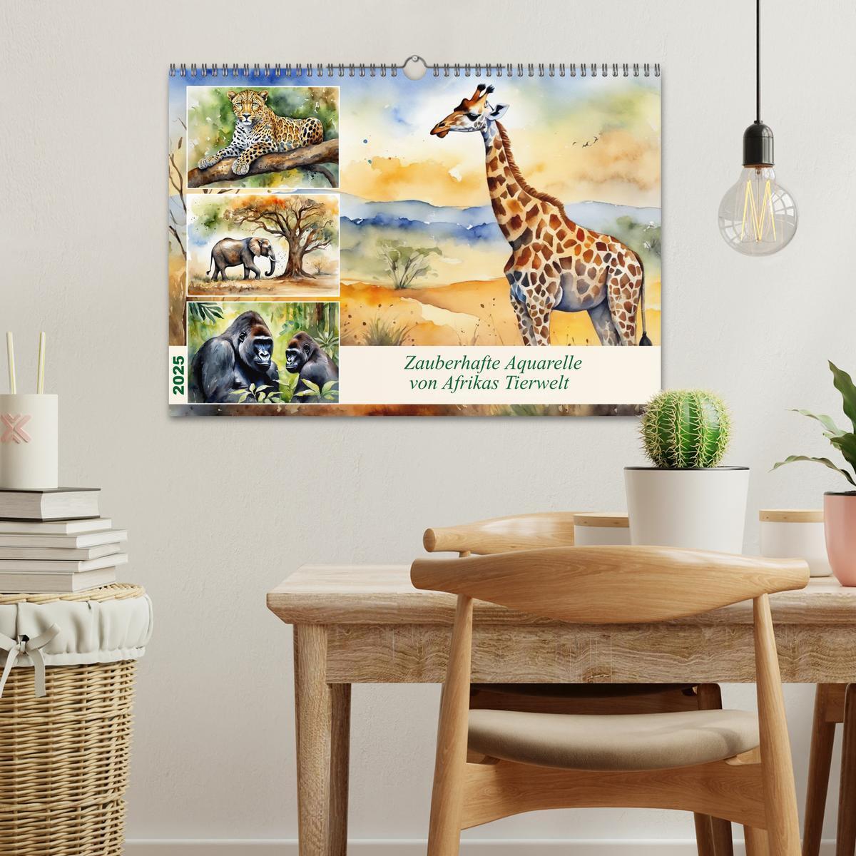 Bild: 9783383805820 | Zauberhafte Aquarelle von Afrikas Tierwelt (Wandkalender 2025 DIN...