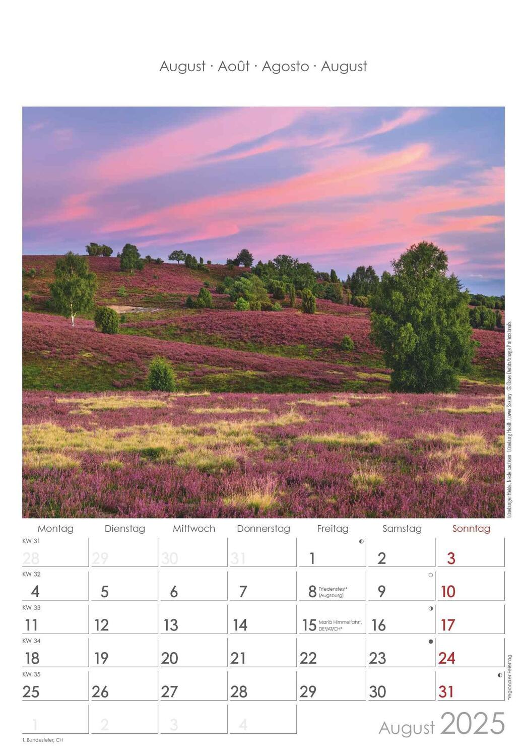 Bild: 4251732343378 | Niedersachsen und Bremen 2025 - Bild-Kalender 23,7x34 cm -...