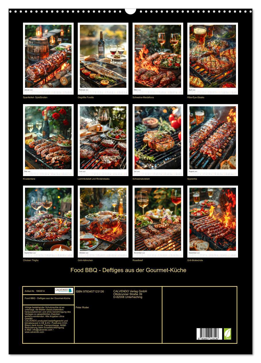 Bild: 9783457123126 | Food BBQ - Deftiges aus der Gourmet-Küche (Wandkalender 2025 DIN A2...