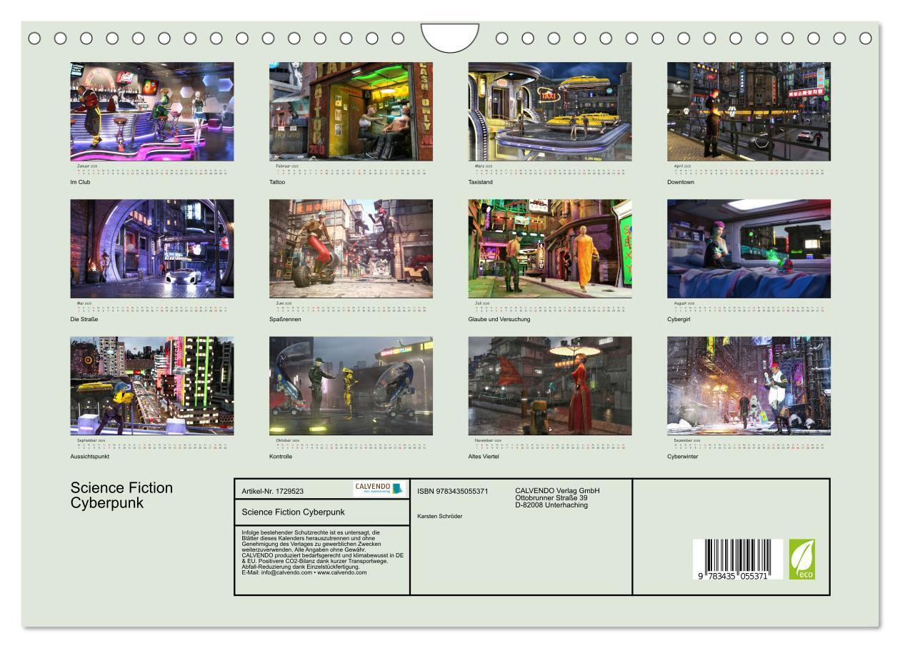 Bild: 9783435055371 | Science Fiction Cyberpunk (Wandkalender 2025 DIN A4 quer), CALVENDO...