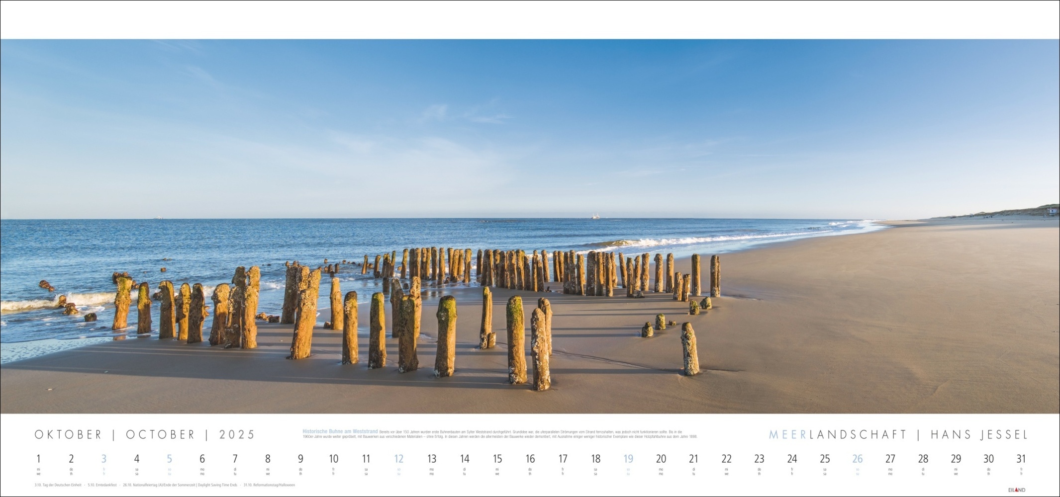 Bild: 9783964023551 | Meerlandschaft Kalender 2025 - Hans Jessel | Hans Jessel | Kalender