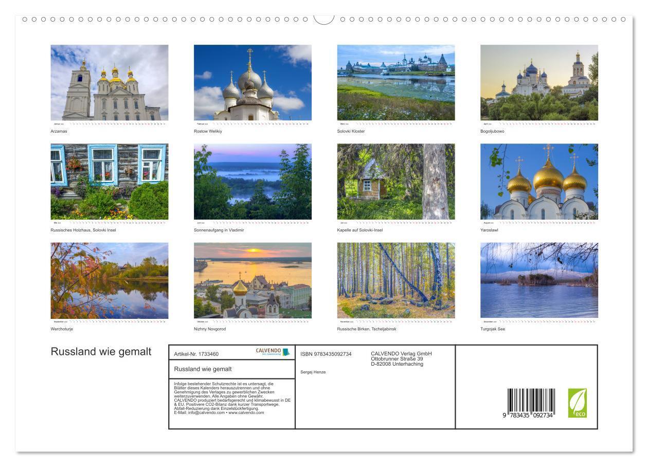 Bild: 9783435092734 | Russland wie gemalt (hochwertiger Premium Wandkalender 2025 DIN A2...