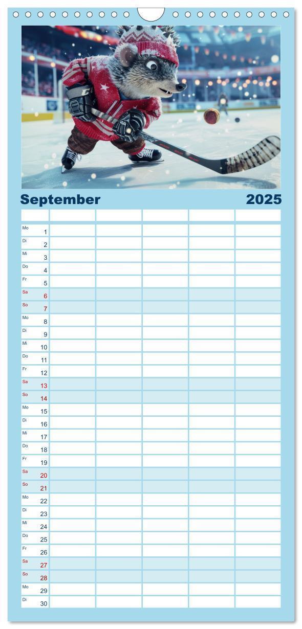 Bild: 9783457196298 | Familienplaner 2025 - Der tierisch lustige Eishockey Kalender mit 5...