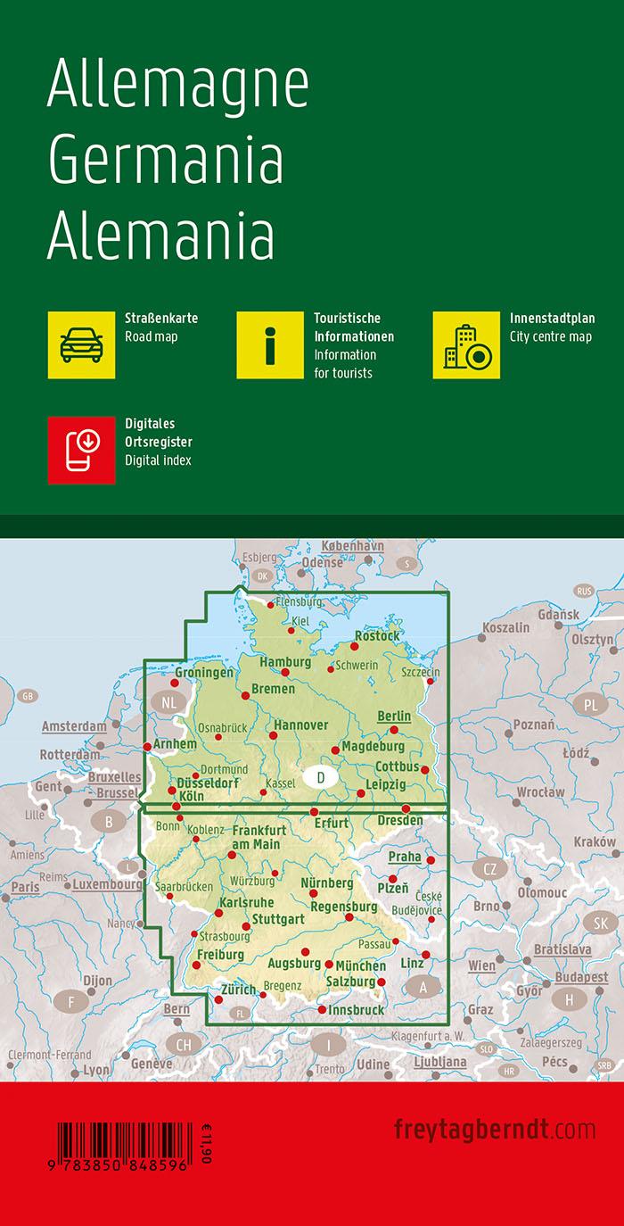 Rückseite: 9783850848596 | Deutschland, Straßenkarte 1:500.000, freytag &amp; berndt | KG | Deutsch