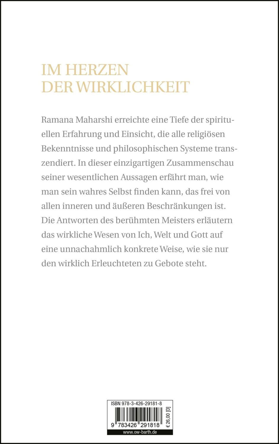 Rückseite: 9783426291818 | Sei, was du bist! | Die wichtigsten Lehren des großen indischen Weisen