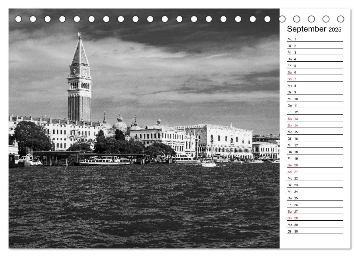 Bild: 9783435531622 | Venedig schwarz-weiß (Tischkalender 2025 DIN A5 quer), CALVENDO...