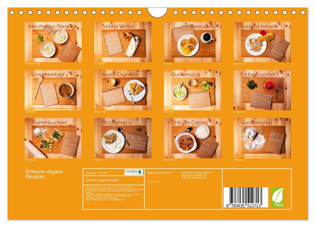 Bild: 9783435512713 | Einfache vegane Rezepte (Wandkalender 2025 DIN A4 quer), CALVENDO...