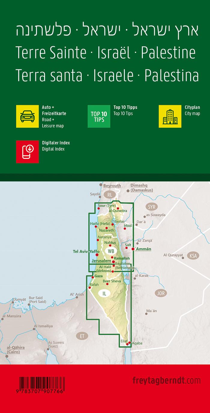 Rückseite: 9783707907766 | Heiliges Land - Israel - Palästina, Top 10 Tips, Autokarte 1:150.000