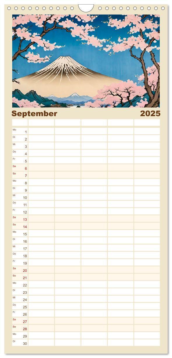 Bild: 9783457193761 | Familienplaner 2025 - Hanami in Japan mit 5 Spalten (Wandkalender,...