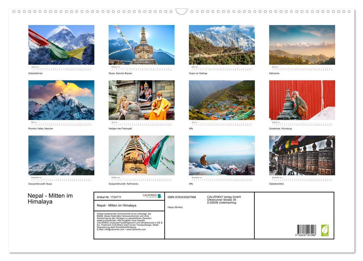 Bild: 9783435007998 | Nepal - Mitten im Himalaya (Wandkalender 2025 DIN A2 quer),...