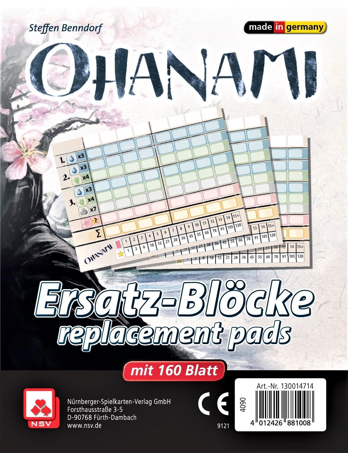 Cover: 4012426881008 | Ohanami - Ersatzblöcke (2er) | Nürnberger Spielkarten Verlag | Spiel