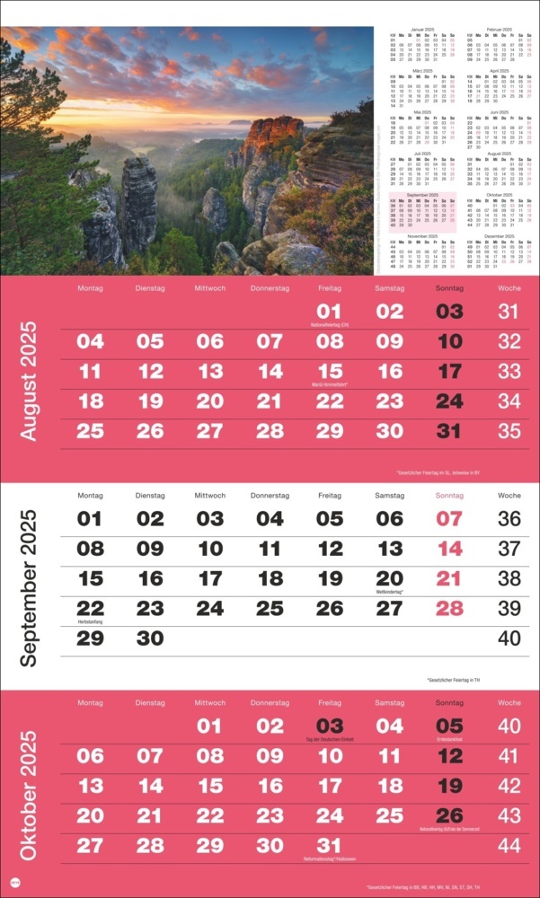 Bild: 9783756406654 | 3-Monatsplaner Foto Traumziele 2025 | Kalender | Spiralbindung | 12 S.