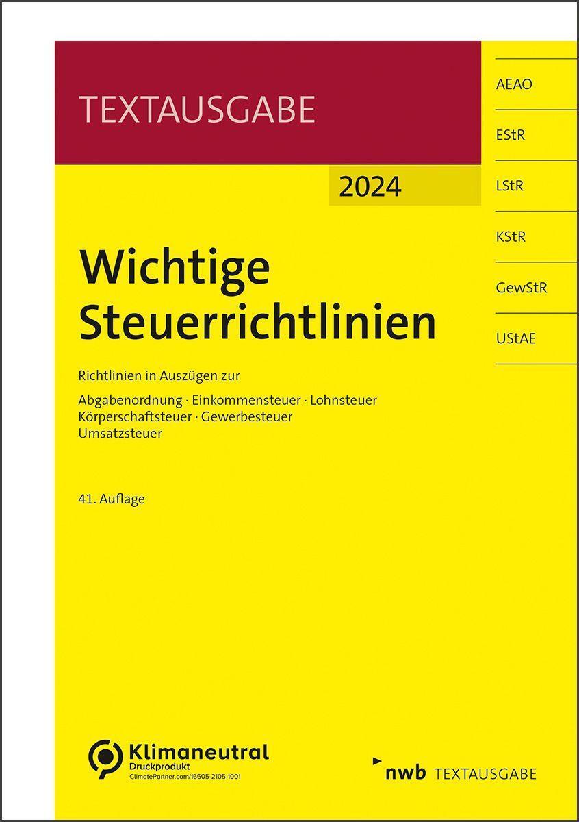 Cover: 9783482686412 | Wichtige Steuerrichtlinien | Bundle | Textausgabe | 1 Taschenbuch