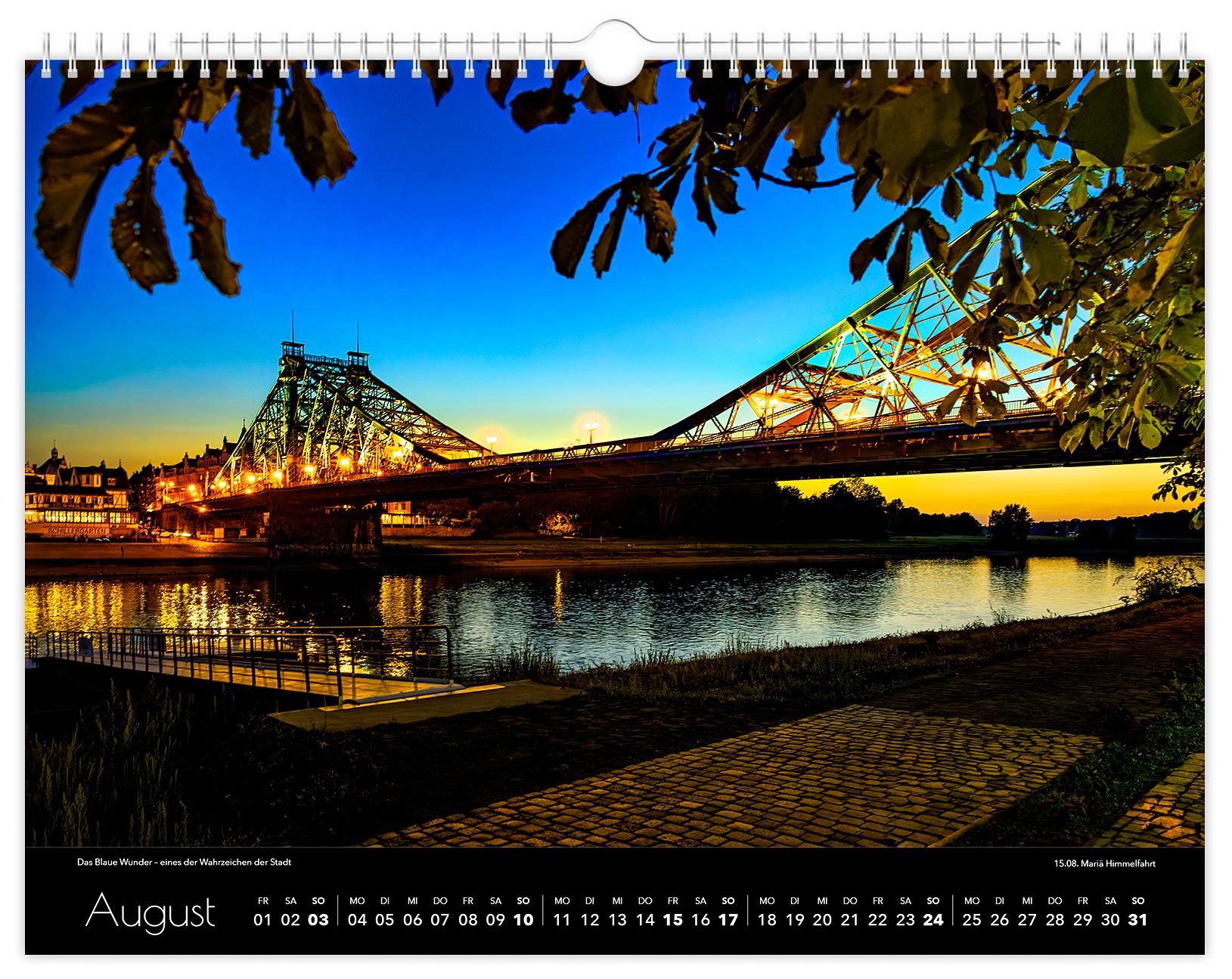 Bild: 9783910680586 | Kalender Dresden Elbflorenz 2025 | 40 x 30 cm schwarzes Kalendarium