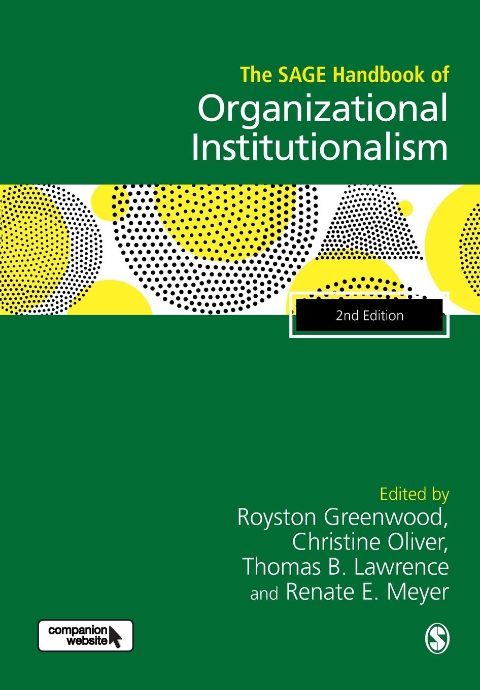 Cover: 9781529712117 | The SAGE Handbook of Organizational Institutionalism | Oliver | Buch