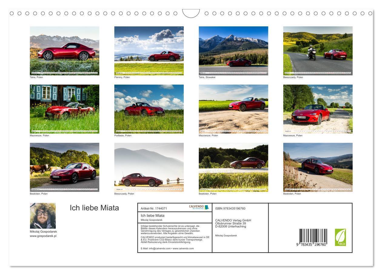 Bild: 9783435196760 | Ich liebe Miata (Wandkalender 2025 DIN A3 quer), CALVENDO...